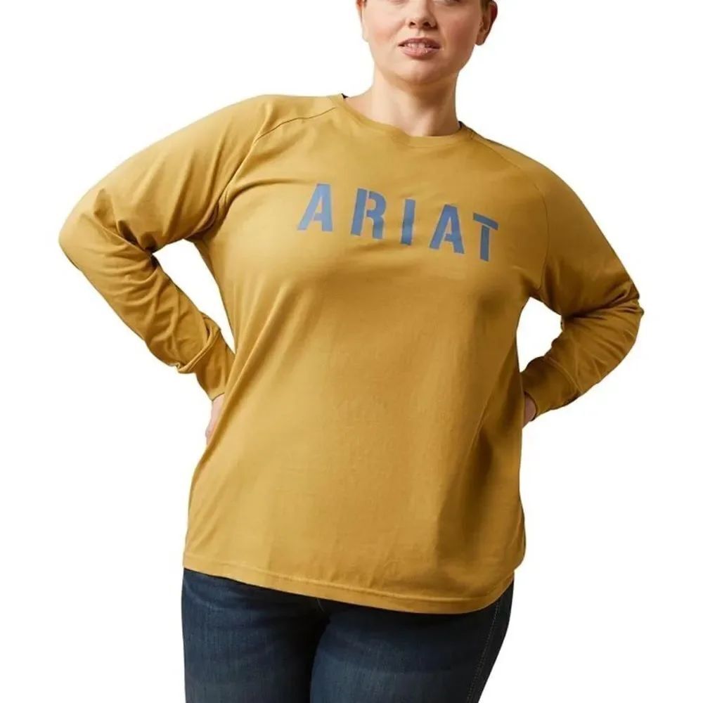 NEW Ariat Rebar Cotton Strong Block Long Sleeve T-Shirt Women’s XL